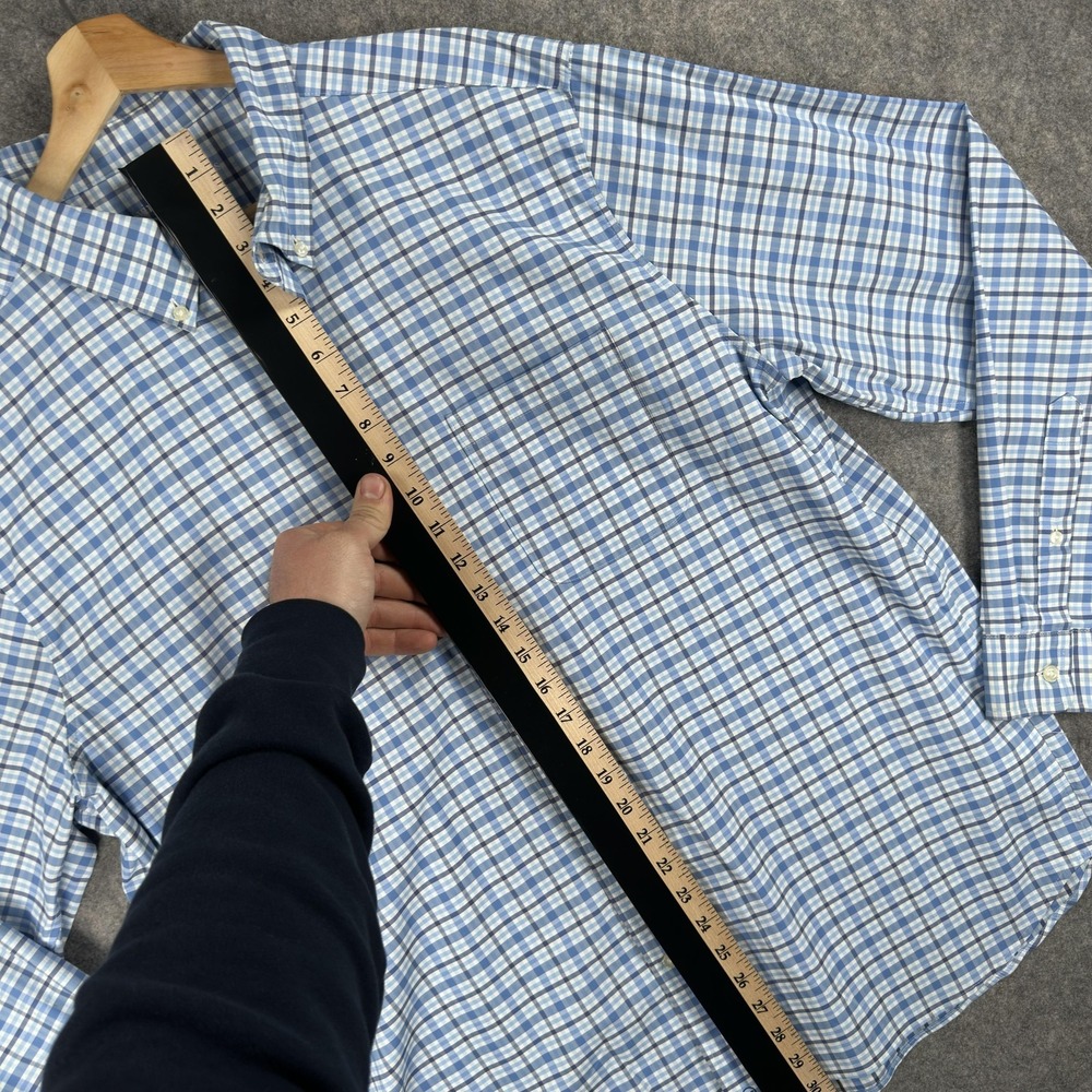Vineyard Vines Shirt Mens XL Blue Check Performance Long Sleeve Button Down - Picture 4 of 14